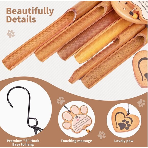 Pet Memorial Wind Chime,Dog Memorial Gifts for Loss of Dog,Dog Memorial Wind Chi - Picture 3 of 4